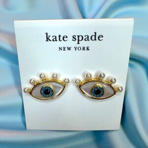 Kate Spade New York Gold-Tone Mixed Stone Evil Eye Earrings